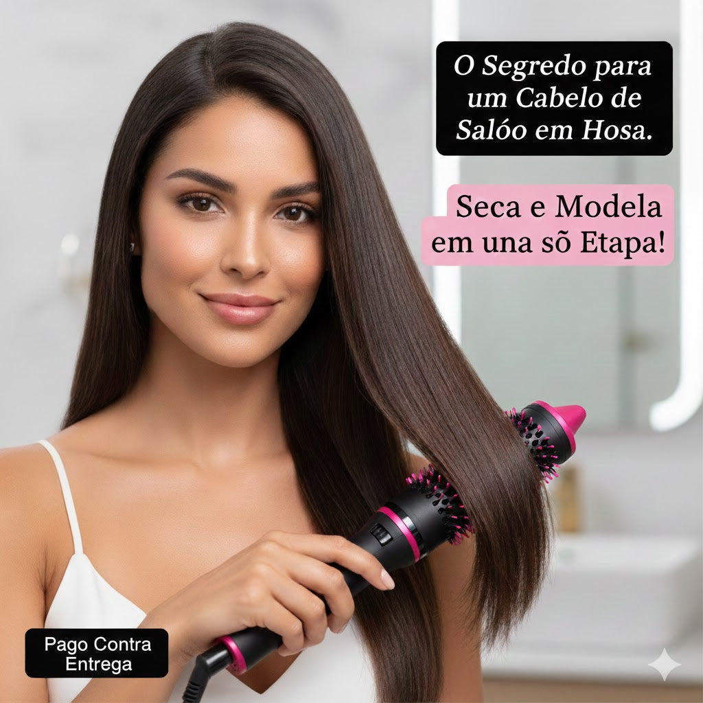 Cepillo Secador Rizador 3 En 1 Eléctrico